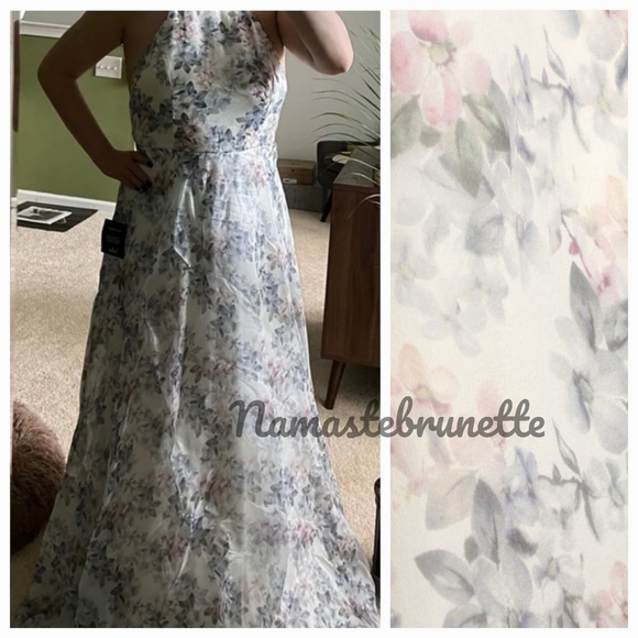 Nwt Lulu's Ivory Floral Print Backless Maxi Dress - Picture 8 of 16